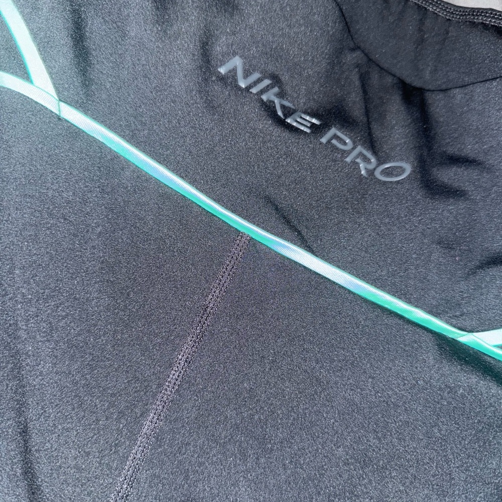 Nike Pro Black and Teal Leggings